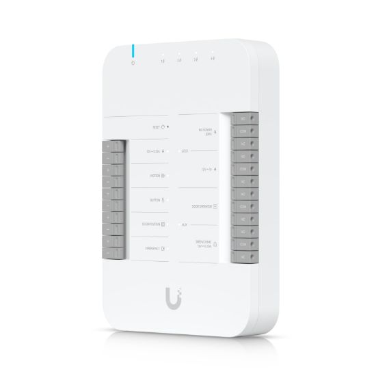 Obrázek Ubiquiti Přístupový systém (UA-Hub-Door), rozbočovač/kontroler, 1x PoE++ vstup, 5x 1Gb LAN, PoE výstup, 4x relé, DIN