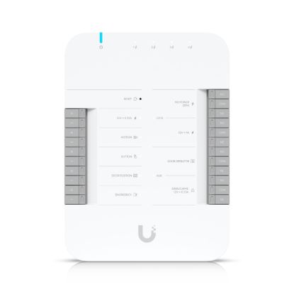 Obrázek Ubiquiti Přístupový systém (UA-Hub-Door), rozbočovač/kontroler, 1x PoE++ vstup, 5x 1Gb LAN, PoE výstup, 4x relé, DIN
