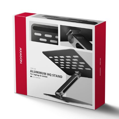 Obrázek AXAGON STND- LQB hliníkový HQ stojan na notebook 10"- 17.3" nastavitelná výška a úhel, černý
