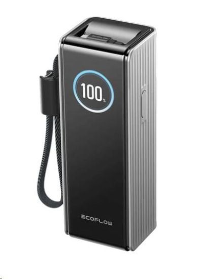 Obrázek EcoFlow RAPID Power Banka (25000mAh, 170 W) 2 x 100 W vestavěný USB- C kabel - stříbrná