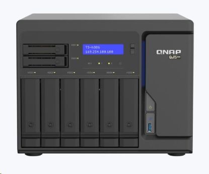 Obrázek QNAP TS-h886-D1602-8G (2C/XeonD-1602/3,2GHz/8GBRAM/8xSATA/2xM.2/4x2,5GbE/3xUSB3.2/2xPCIe)