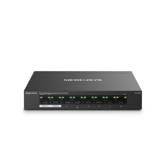 Obrázek MERCUSYS switch MS108GP (8xGbE, 7xPoE+, 65 W, fanless)