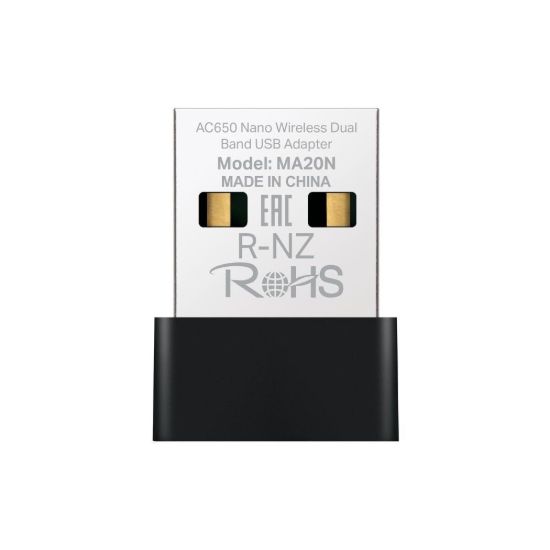 Obrázek MERCUSYS MA20N WiFi5 USB nano adapter (AC650, 2, 4GHz/ 5GHz, USB2.0)