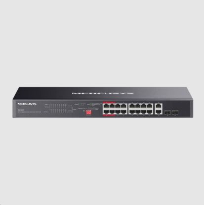 Obrázek MERCUSYS switch MS120GP (16xGbE, 14xPoE+, 2xGbE/ SFPcombo, 192 W)