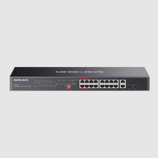 Obrázek MERCUSYS switch MS120GP (16xGbE, 14xPoE+, 2xGbE/ SFPcombo, 192 W)