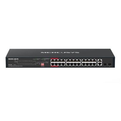 Obrázek MERCUSYS switch MS128GP (24xGbE, 24xPoE+, 2xGbE, 2xSFP, 295 W)