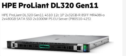 Obrázek HPE PL DL320g11 4510 (2.4/12C) 2x32G (p64706) 2x480G (P40497) MR408i-o 8SFF 2x1000W 2x1Gb Smart Choice