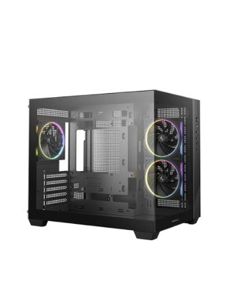 Obrázek DEEPCOOL Case CG330 3F, mATX, Průhledná bočnice, 3x120mm ARGB Fan, černá