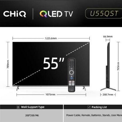 Obrázek CHiQ U55QST TV 55", UHD, QLED, ultratenká, Google TV, DLG 120 Hz, Dolby, Frameless