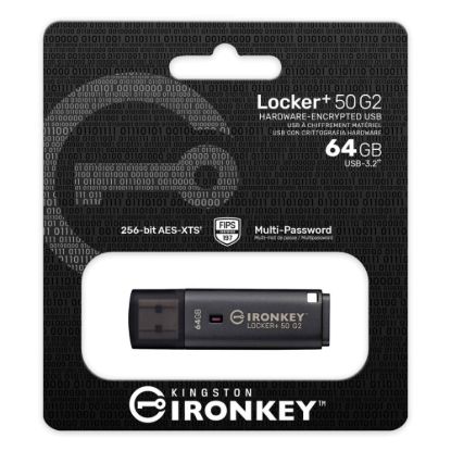 Obrázek Kingston Flash Disk 64 GB IronKey Locker Plus 50 G2, FIPS 197, AES- 256