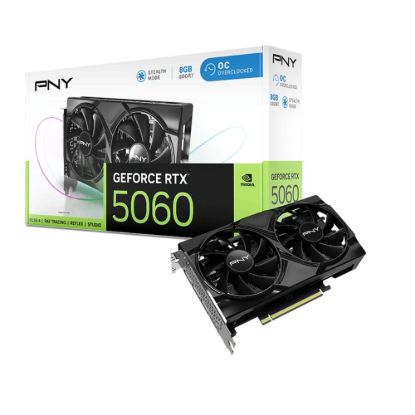 Obrázek PNY VGA Nvidia GeForce RTX 5060 8 GB Dual Fan OC, RTX 5060 OC, 8 GB GDDR7, 3xDP, 1xHDMI