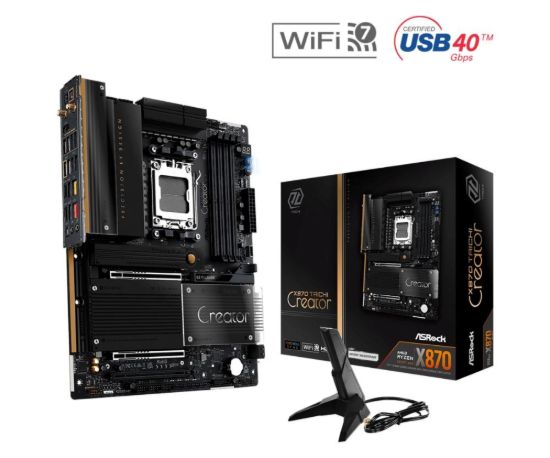 Obrázek ASRock MB Sc AM5 X870 TAICHI Creator, AMD X870, 4xDDR5, 1xHDMI, 2xUSB4, WI- FI, ATX