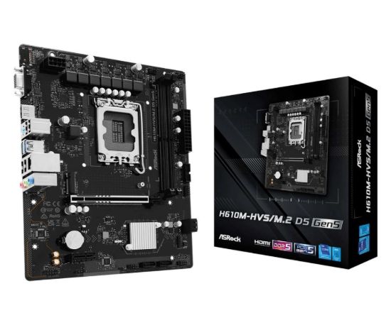 Obrázek ASRock MB Sc LGA1700 H610M- HVS/ M.2 D5 Gen5, Intel H610, 2xDDR5, 1xHDMI, 1xVGA, mATX