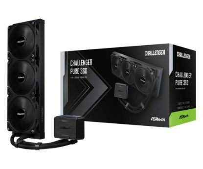 Obrázek ASROCK Vodní chladič Challenger Pure 360, 3 x 120mm, LGA1851, AM5, černá