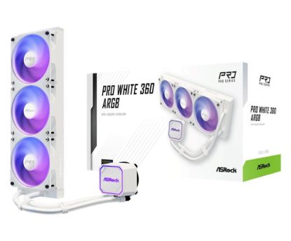 Obrázek ASROCK Vodní chladič Pro White 360 ARGB, 3 x 120mm, LGA1851, AM5, bílá