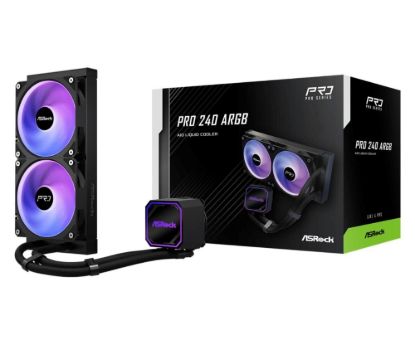 Obrázek ASROCK Vodní chladič Pro 240 ARGB, 2 x 120mm, LGA1851, AM5, černá