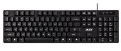 Obrázek ACER drátová klávesnice AKW100, USB 2.0, 5 mil. úhozů, voděodolná, Black