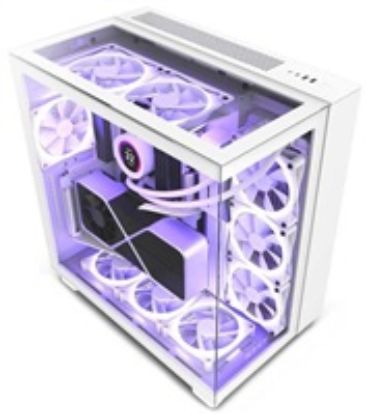Obrázek NZXT skříň H9 Elite dvoukomorová ATX / 3xRGB 120 mm / 1x 120mm fan / prosklená / RGB&fan controler / bílá