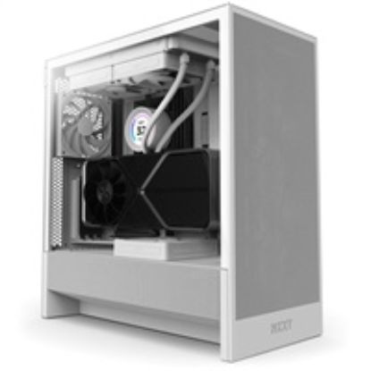 Obrázek NZXT skříň H5 Flow edition / 2 x 120 mm fan / USB 3.0 / USB- C 3.1 / průhledná bočnice / mesh panel / bílá