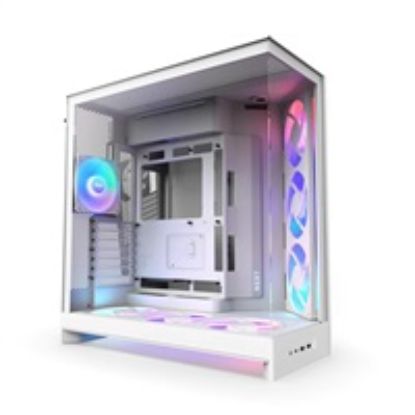 Obrázek NZXT skříň H9 Flow ARGB+ dvoukomorová ATX / 6xRGB 140 mm / 1x 120mm fan / prosklená / controller / bílá