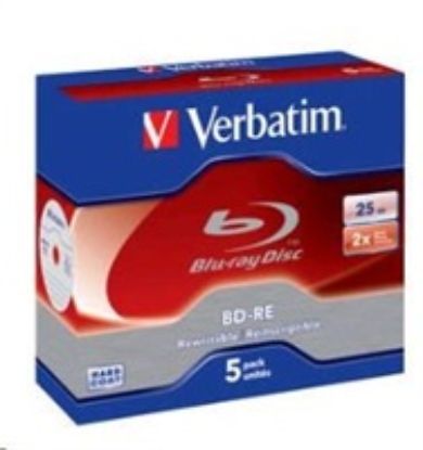 Obrázek VERBATIM BD- RE(5- pack)Blu- Ray/ Jewel/ 2x/ 25 GB