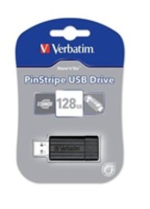 Obrázek VERBATIM USB Flash Disk Store 'n' Go PinStripe 128 GB - Black