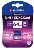 Obrázek VERBATIM SDXC karta 64 GB PREMIUM, UHS- 1, Class 10 (R: 90/ W: 25 MB/ s)