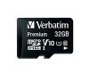 Obrázek VERBATIM MicroSDHC karta 32 GB Premium, U1 + SD adaptér