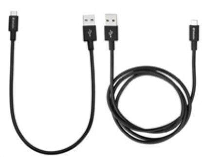 Obrázek VERBATIM kabel Micro B USB Cable Sync & Charge 100cm (Black) + Verbatim Micro B USB Cable Sync & Charge 30cm (Black)
