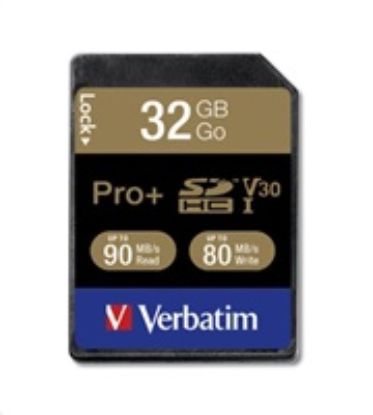 Obrázek VERBATIM SDHC karta 32 GB PRO+ Class 10, UHS- 1 (R: 90/ W: 80 MB/ s)