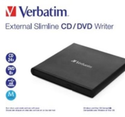Obrázek VERBATIM externí mechanika Slimline CD/ DVD Writer USB - without NERO