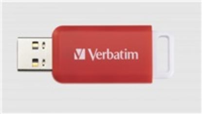 Obrázek VERBATIM Flash Disk 16 GB DataBar USB 2.0 Drive, červená