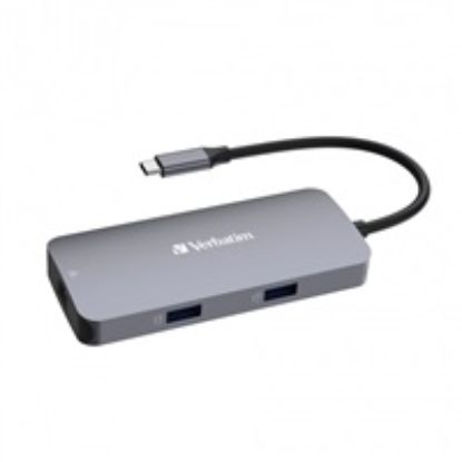 Obrázek VERBATIM Hub USB- C Pro Multiport 5 Port, 2x USB 3.2, 1x USB- C, HDMI, RJ45, šedá