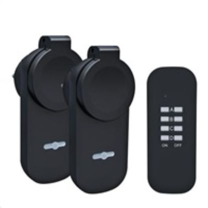 Obrázek Solight DY12 dálkově ovládané venkovní zásuvky set 2 + 1, 2 zásuvky, 1 ovladač