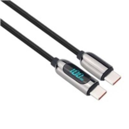 Obrázek Solight USB- C kabel s displejem, USB- C konektor - USB- C konektor, 100 W, 1m