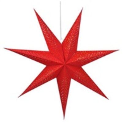 Obrázek Solight LED vánoční hvězda červená, závěsná, 60cm, 20x LED, 2x AA