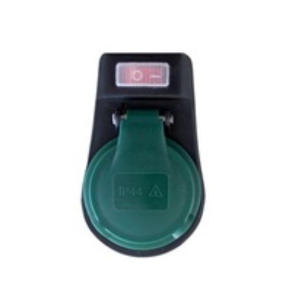 Obrázek Solight zásuvka průběžná IP44, 16A, černá, vypínač