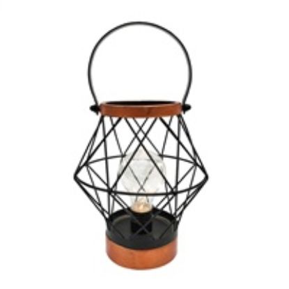 Obrázek Solight kovová lucerna se žárovkou s micro LED, teplá bílá, 3xAA, 20cm