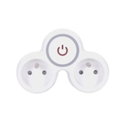 Obrázek Solight rozbočka, 2x 10A, bílá- šedá, vypínač