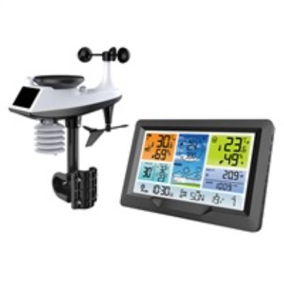 Obrázek Solight profesionální meteostanice TE90, přehledný a designový displej, tlak, teplota, vlhkost, srážky, hodnoty vět