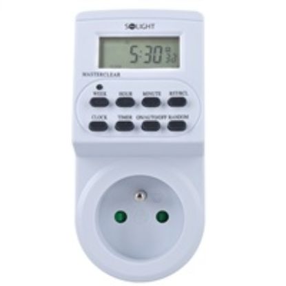 Obrázek Solight časový spínač digitální, displej, 16 režimů