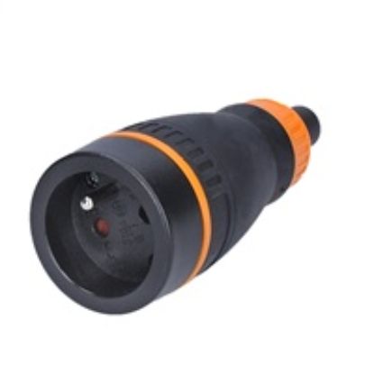 Obrázek Solight zásuvka do vlhka, přímá, IP40, černá- oranžová