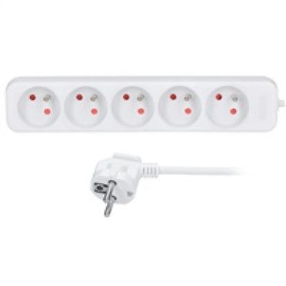 Obrázek Solight prodlužovací přívod, 5 zásuvek, bílý, 1, 5m