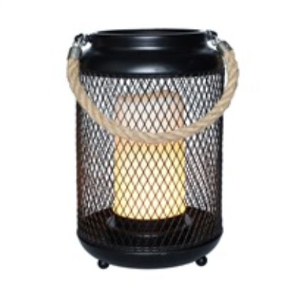 Obrázek Solight kovová lucerna s LED svíčkou, teplá bílá, 3xAA, černá, 20cm