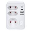 Obrázek Solight rozbočka, 1x 16A + 2x 2, 5A, 2xUSB A+C, bílá, vypínač