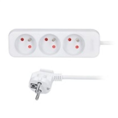 Obrázek Solight prodlužovací přívod 5m, 3 zásuvky, 16A/ 3680 W, PVC, bílý