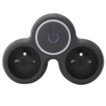 Obrázek Solight rozbočka, 2x 10A, černá, vypínač