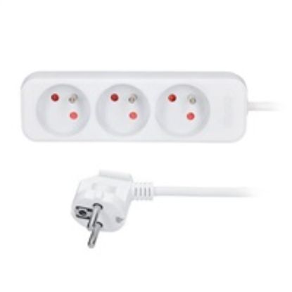 Obrázek Solight prodlužovací přívod, 3 zásuvky, bílý, 1, 5m