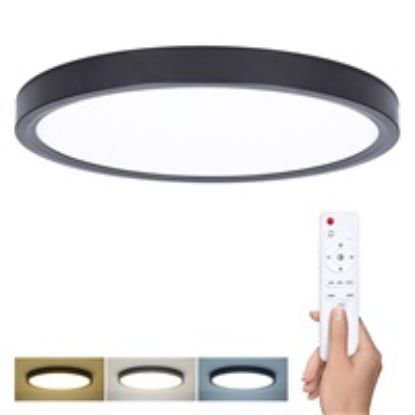 Obrázek Solight LED osvětlení s dálkovým ovladačem Estela Black, 36 W, 2700lm, 30cm, změna chromatičnosti, stmívatelné