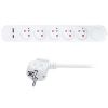 Obrázek Solight prodlužovací přívod 5 zásuvek, USB A+C nabíječka 12 W, 3m, 3 x 1mm2, bílý, vypínač